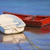 Red Boat/White Boat on Blue;
9x12;
SOLD