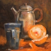 Blue Cup & Orange; 10x10; $600